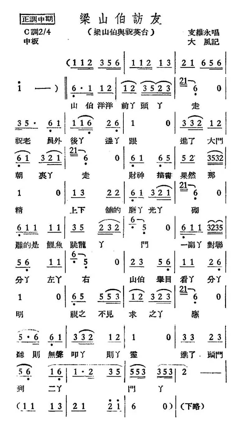 [越剧曲调]梁山伯访友（梁山伯与祝英台）