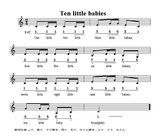 Ten little babies（十个小朋友）（英文儿歌）
