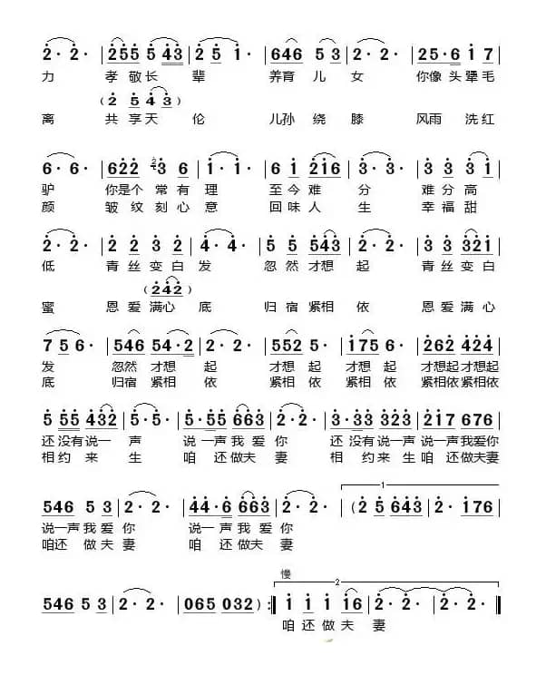 少年夫妻老来伴（邓华词 亚栓华曲）