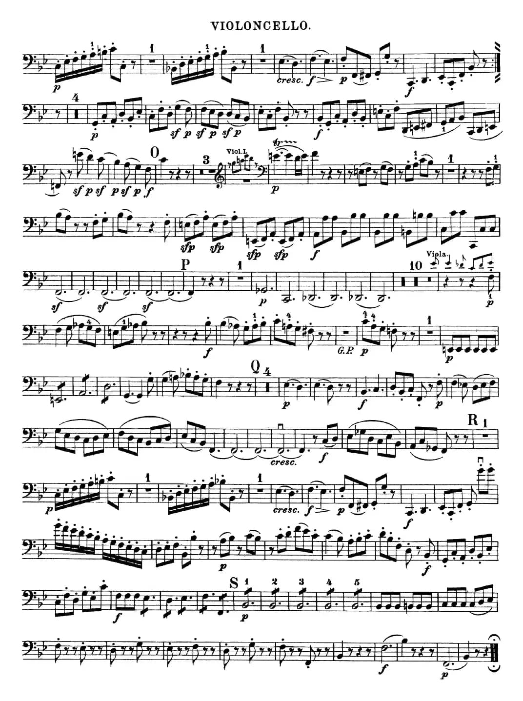 Mozart《Quartet No.22 in Bb Major，K.589》（Cello分谱）