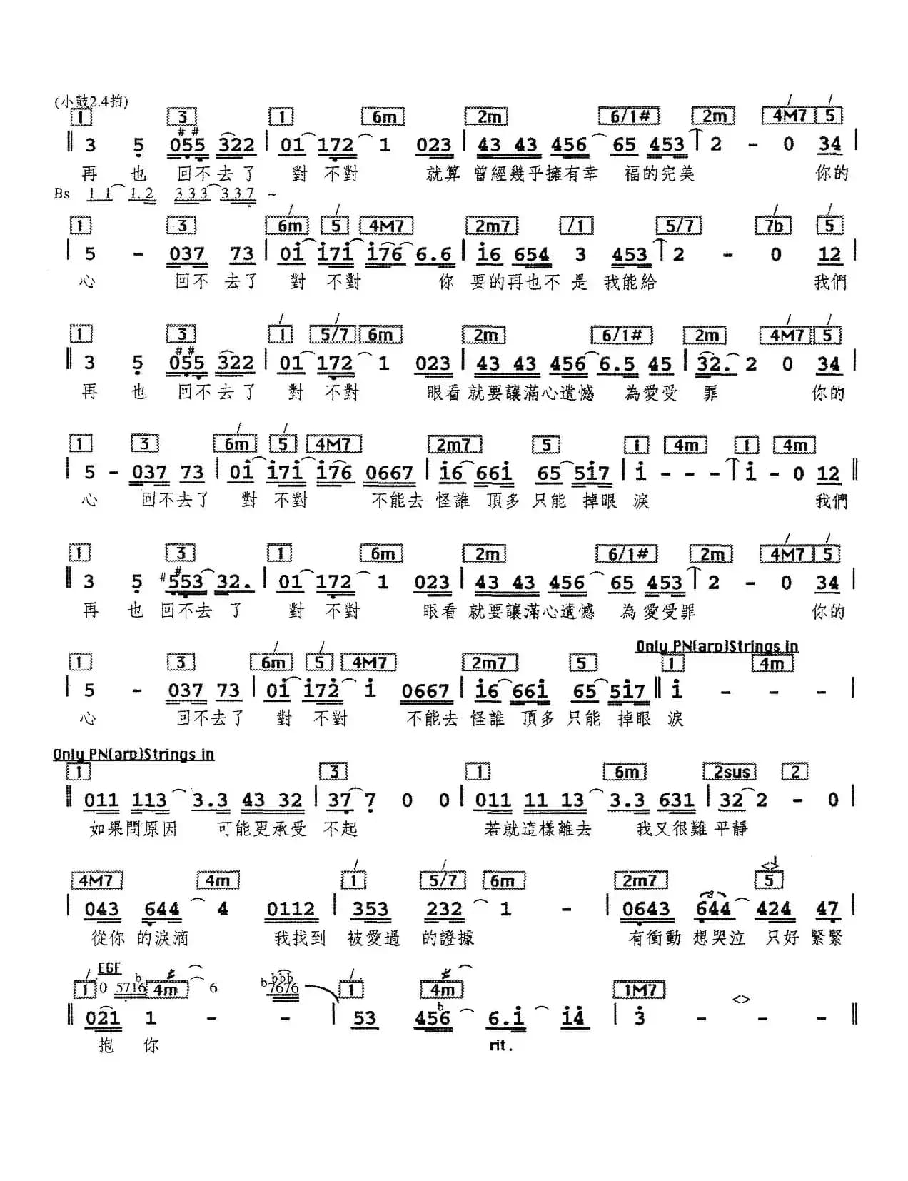 回来(姚若龙词 陈小霞曲、编配乐谱)