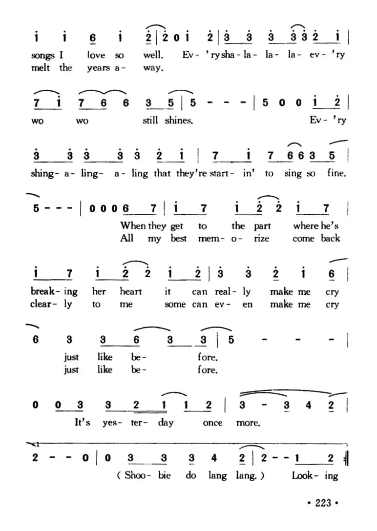 Yesterday Once More（昨日重现）