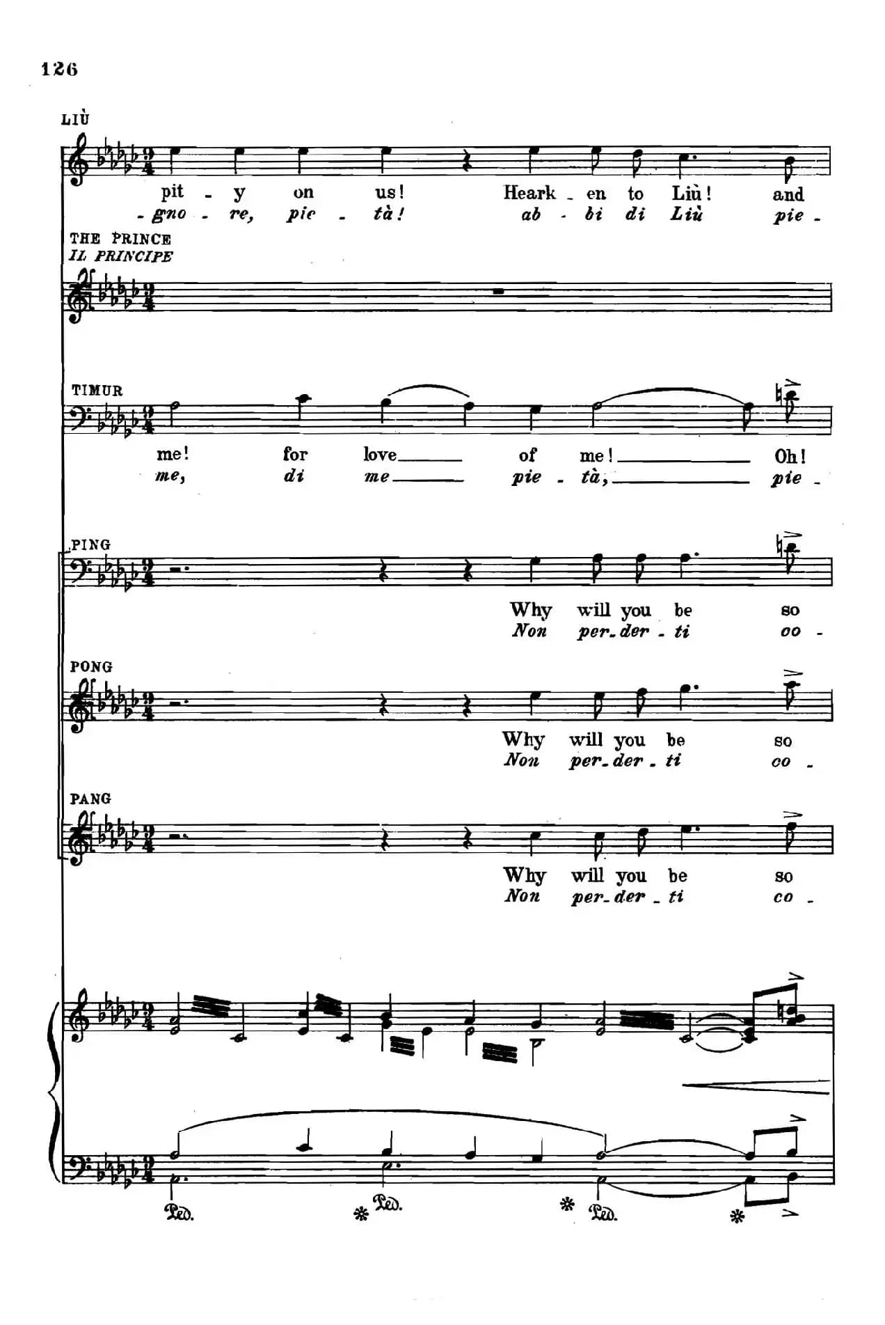 《图兰朵公主》三幕五场歌剧（英意双语）全谱（钢琴伴奏谱 P123——151）