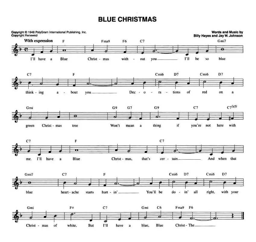 BLUE CRISTMAS（五线谱）