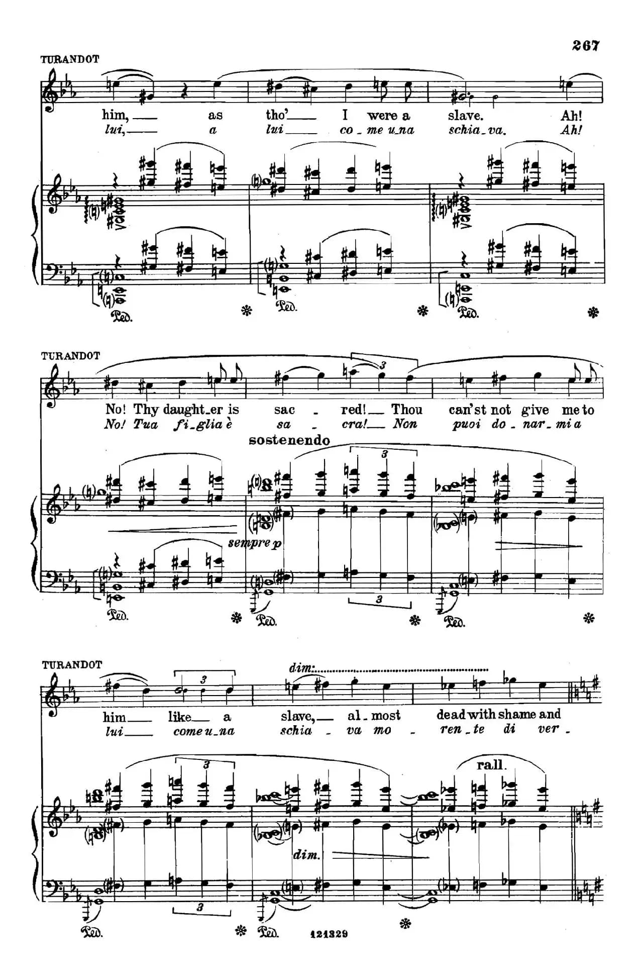 《图兰朵公主》三幕五场歌剧（英意双语）全谱（钢琴伴奏谱 P264——282）