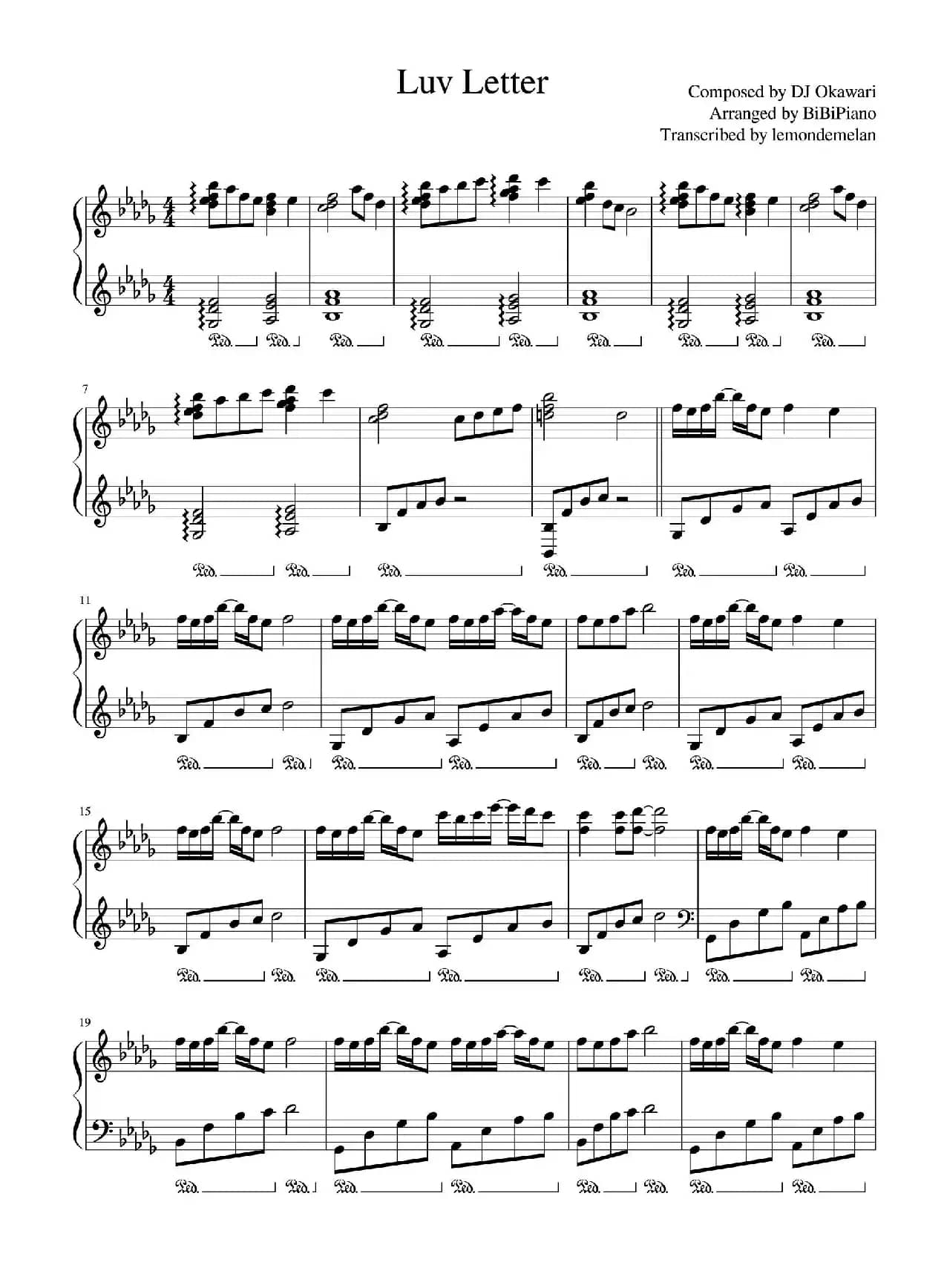 Luv Letter（情书）（BiBIPiano钢琴版）