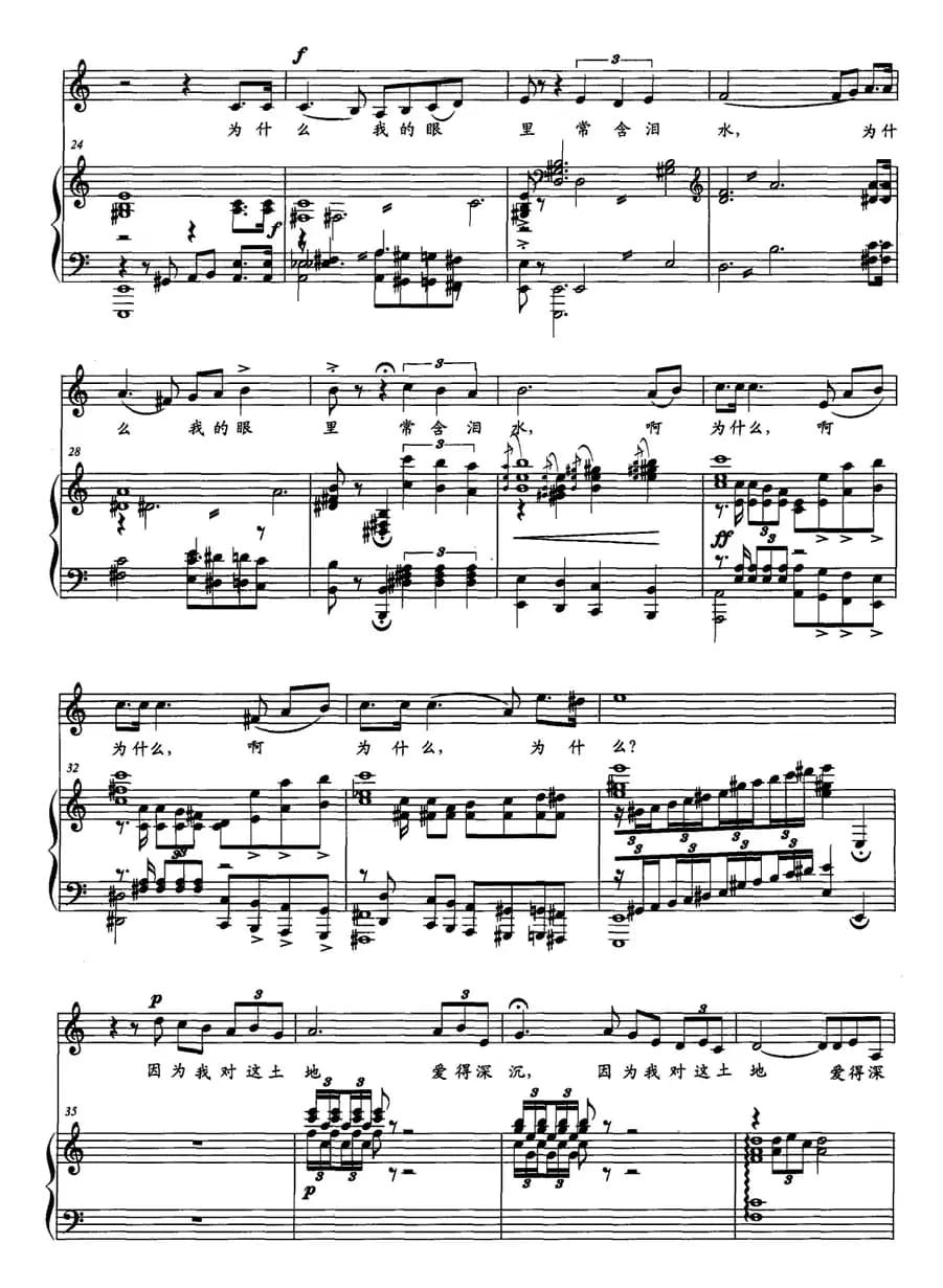 我爱上这土地（正谱）