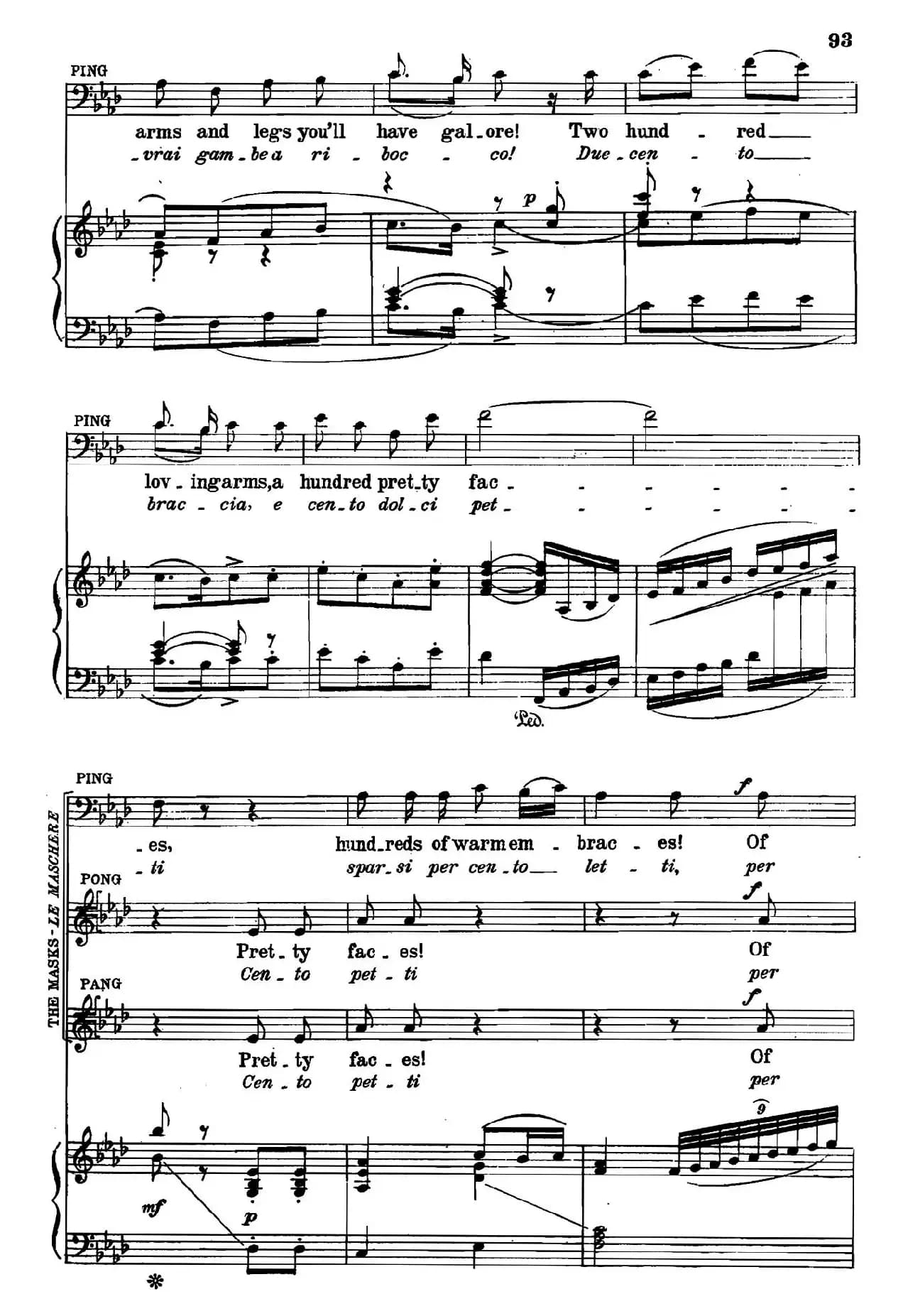 《图兰朵公主》三幕五场歌剧（英意双语）全谱（钢琴伴奏谱 P75——100）