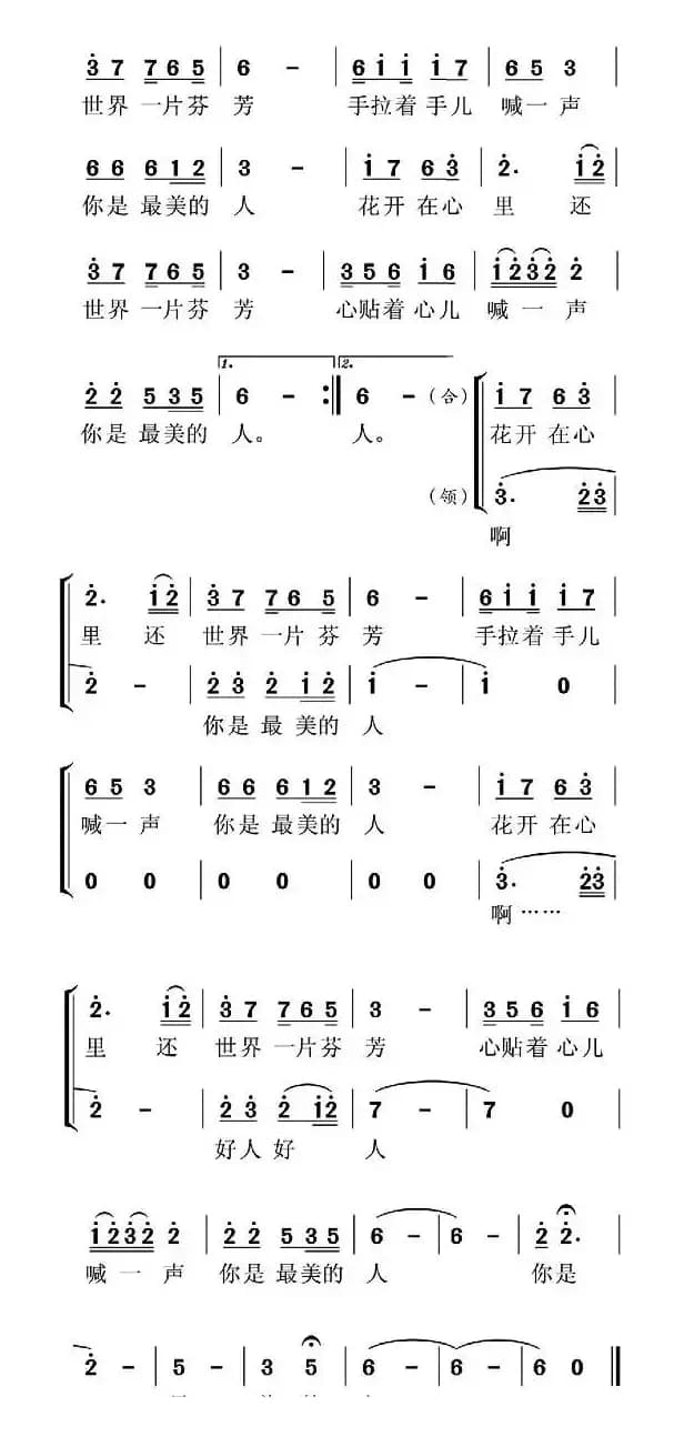 最美的人（韩雪词 刘伟曲）