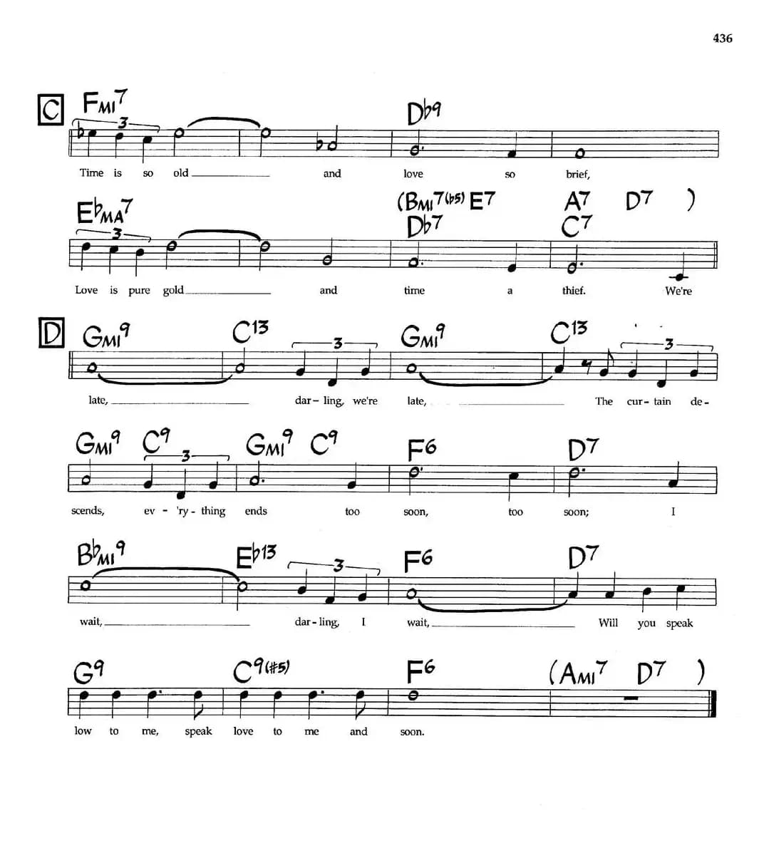 Speak Low（带和弦五线谱）