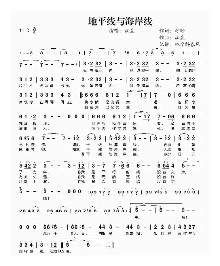 地平线与海岸线