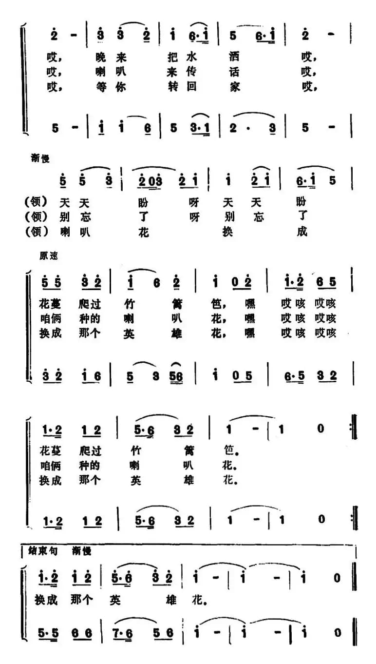 喇叭花 （尹振华 邵强词 张保生曲）