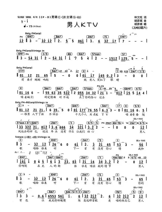 男人KTV（编配乐谱）