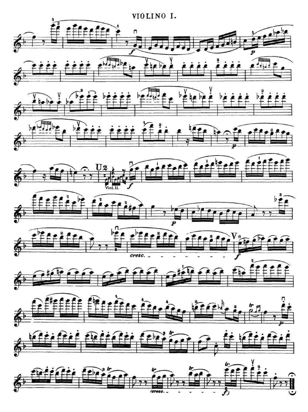 Mozart《Quartet No.23 in F Major，K.590》（Violin 1分谱）