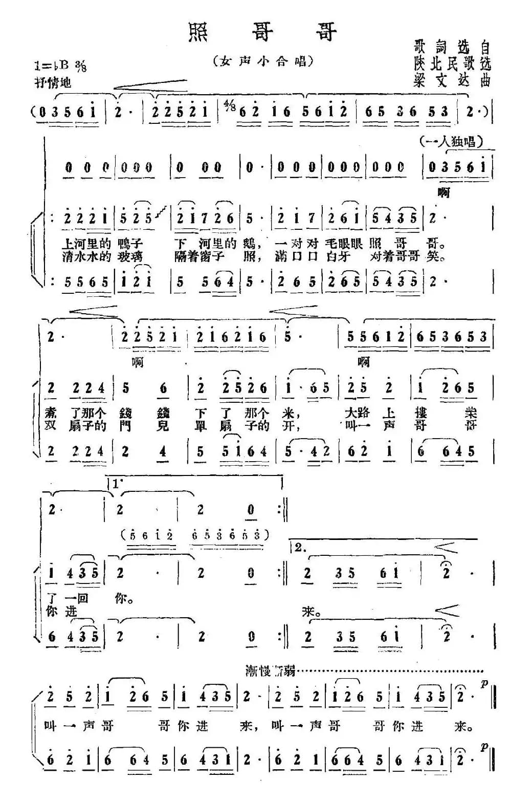 照哥哥（女声小合唱）