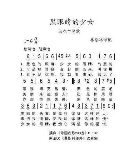 [乌克兰] 黑眼睛的少女