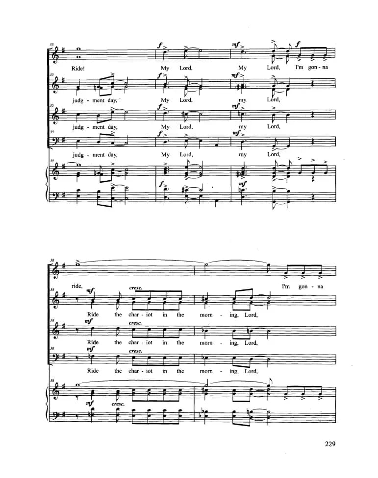 Ride The Chariot（合唱 正谱）