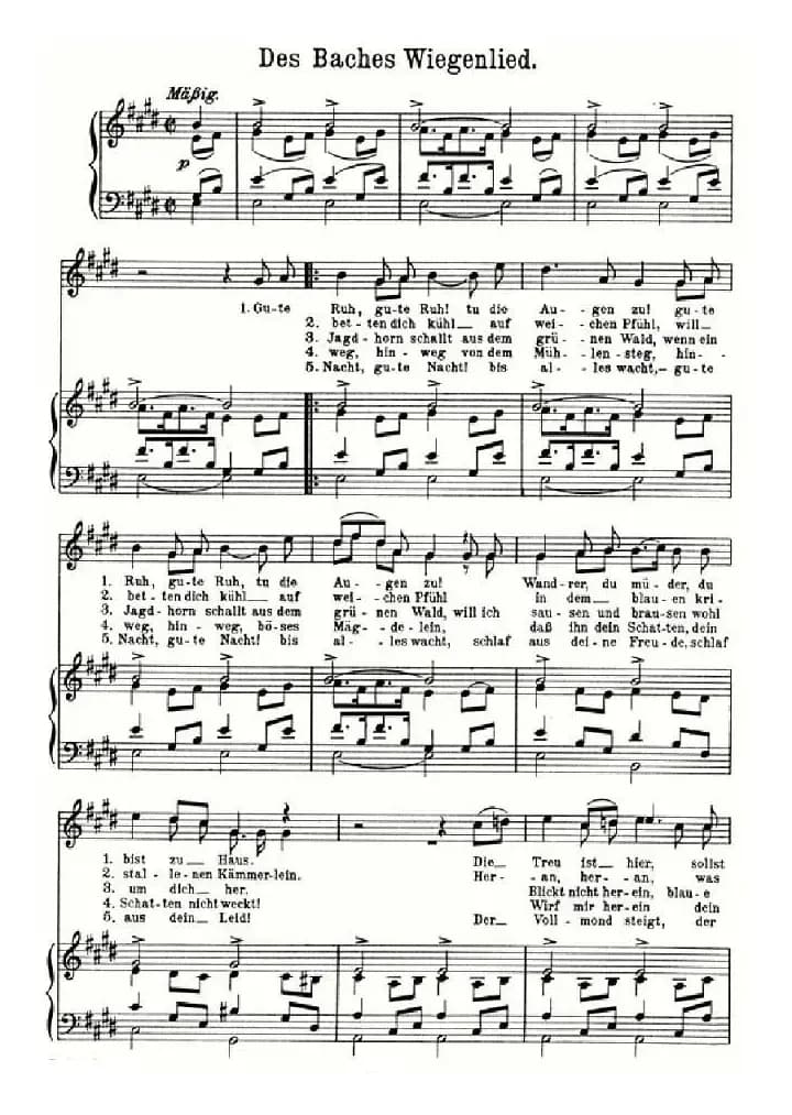 Des Baches Wiegenlied（奥）