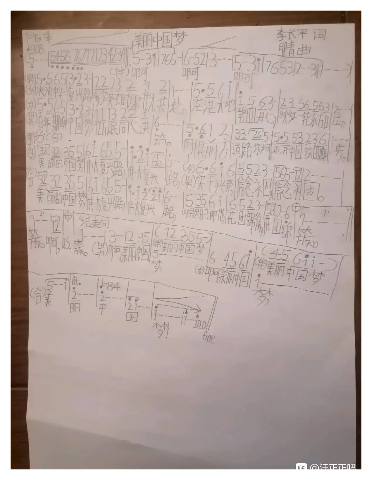 美丽中国梦（李长平词 印青曲）