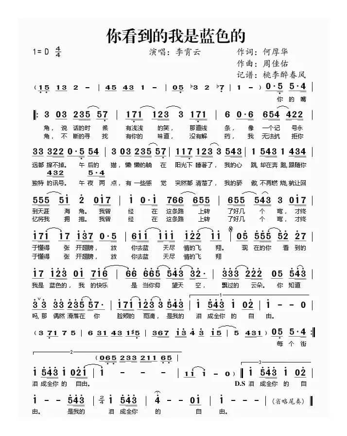 你看到的我是蓝色的