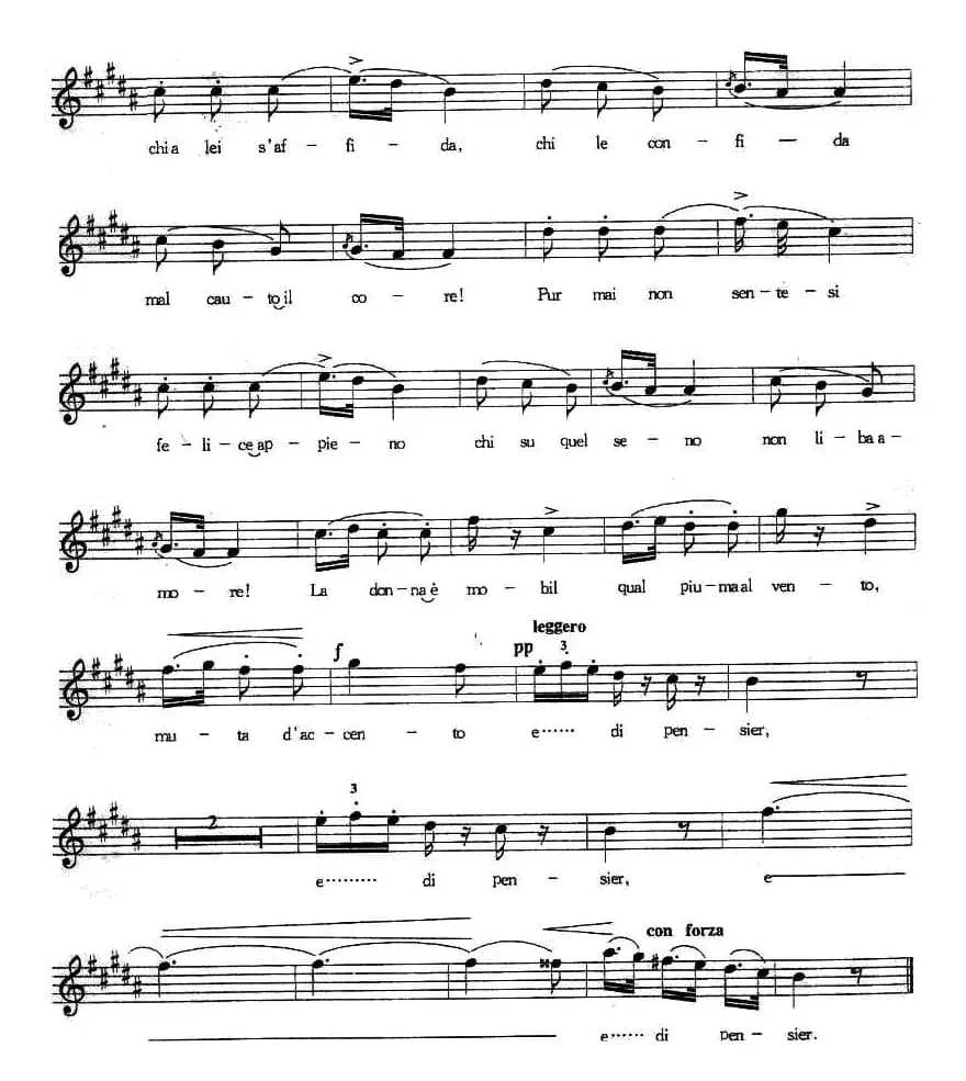 [意]女人善变（五线谱）