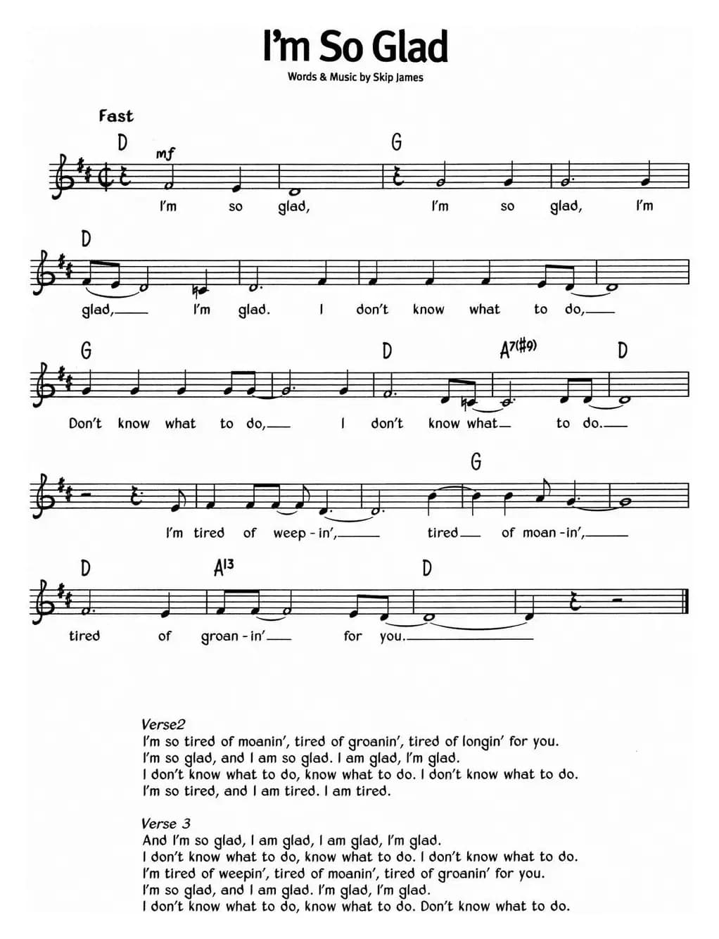 蓝调音乐：I'm So Glad