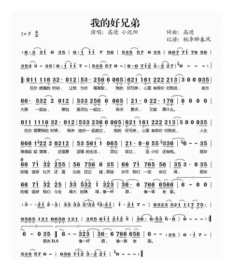 我的好兄弟（高进词曲）