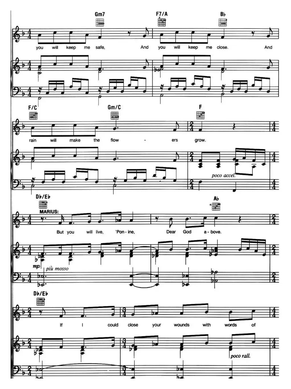 A Little Fall of Rain（音乐剧《悲惨世界》（Les Miserables）选曲、正谱 ）