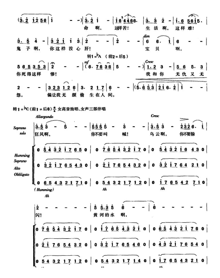 交响大合唱《黄河》:六、黄河怨