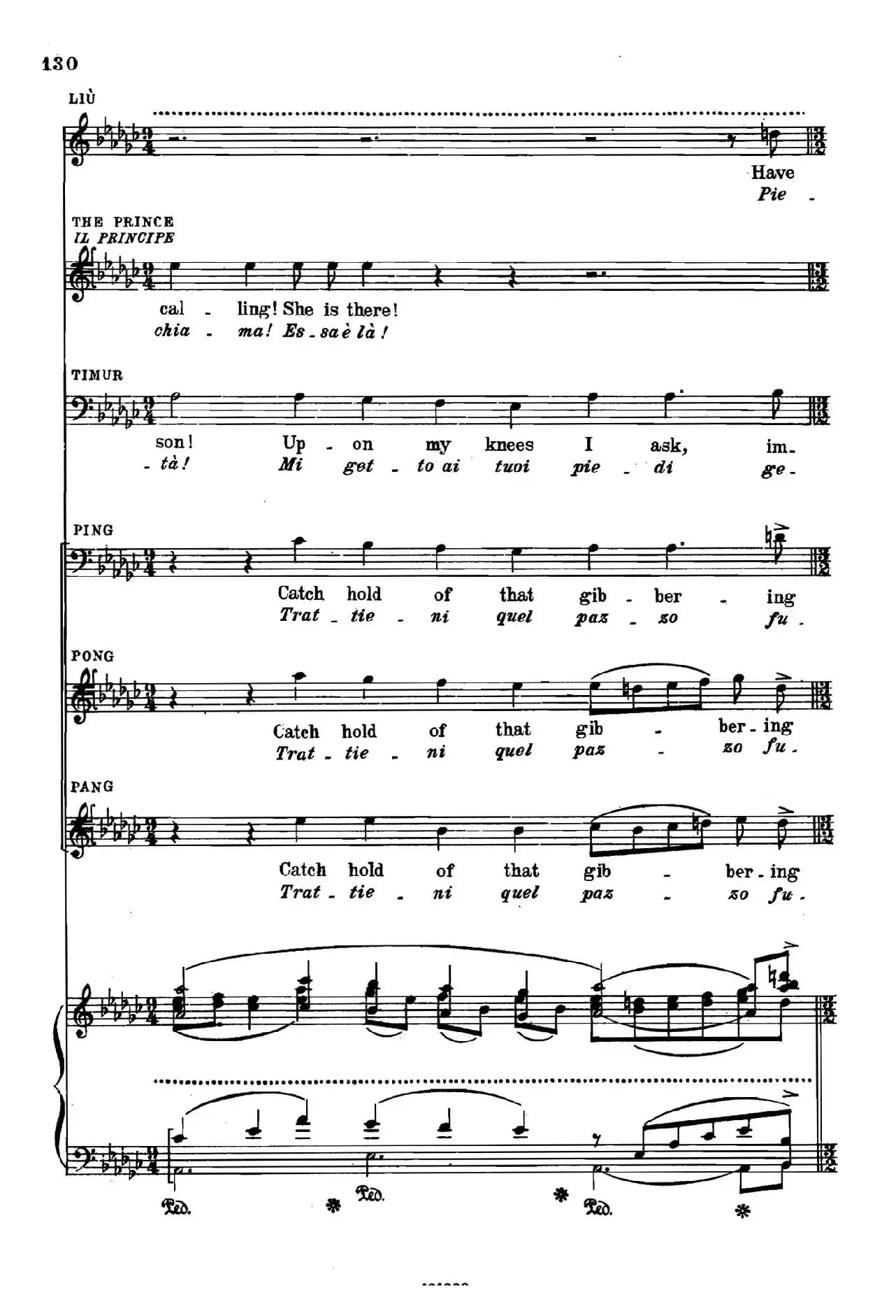 《图兰朵公主》三幕五场歌剧（英意双语）全谱（钢琴伴奏谱 P123——151）