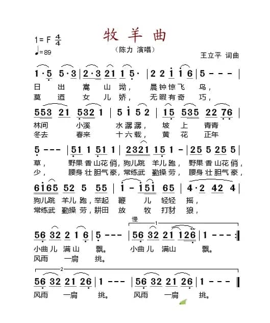 牧羊曲（陈力演唱版）