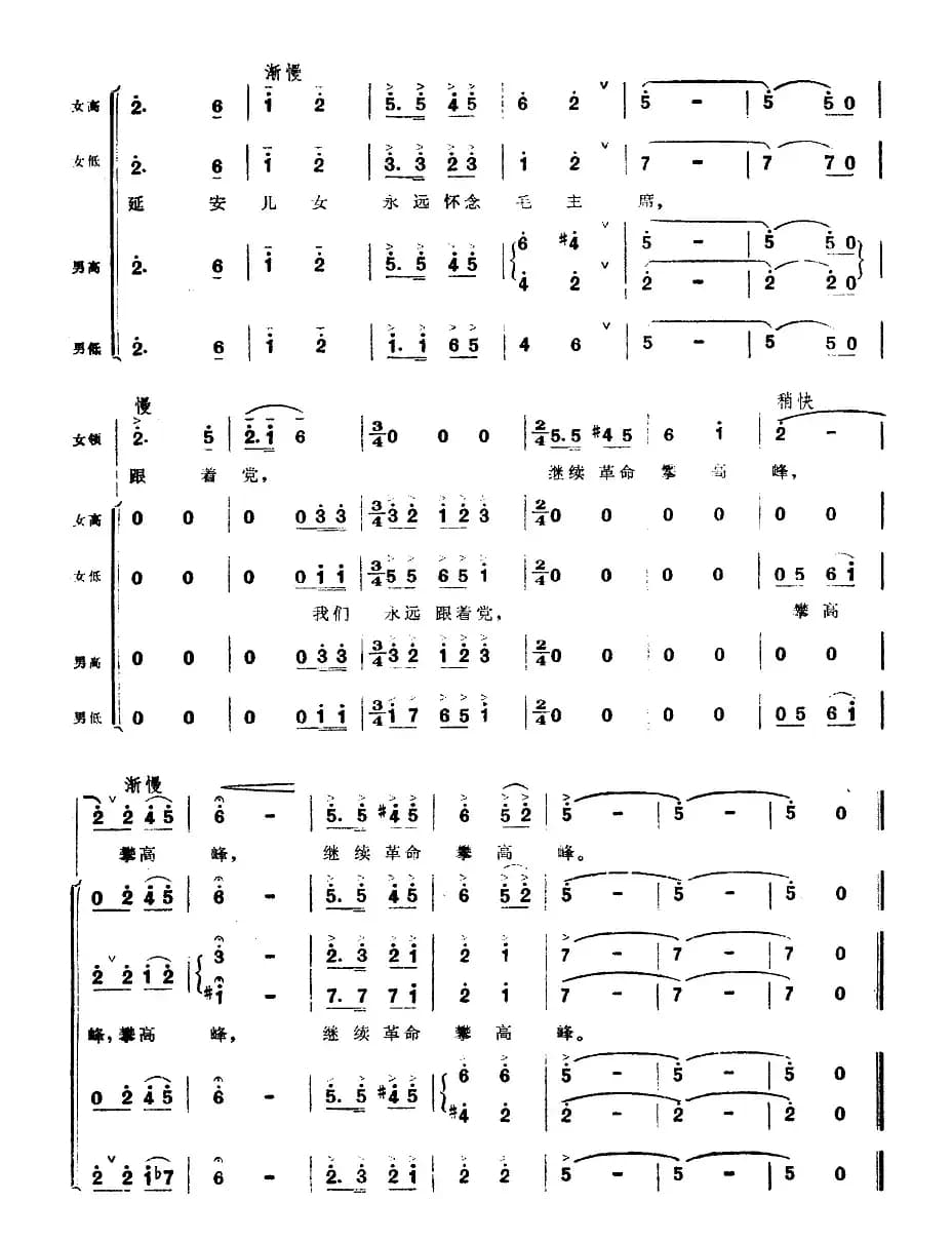 延安儿女永远怀念毛主席