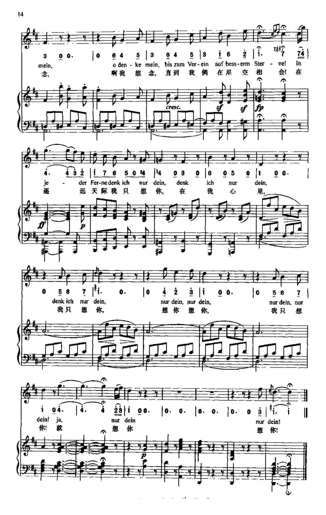 思念（中外文对照、正谱）