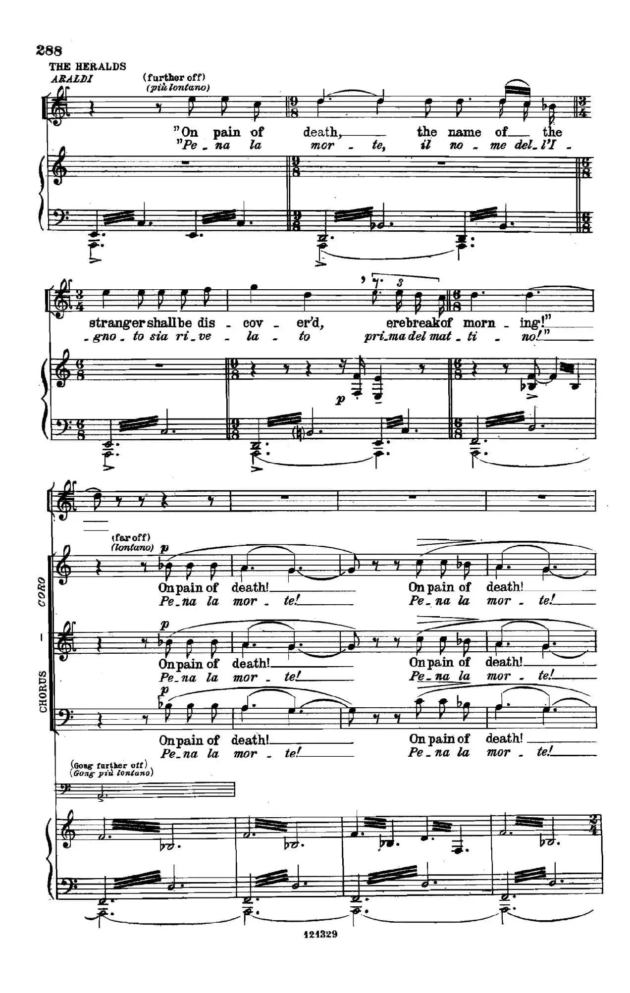 《图兰朵公主》三幕五场歌剧（英意双语）全谱（钢琴伴奏谱 P294——311）