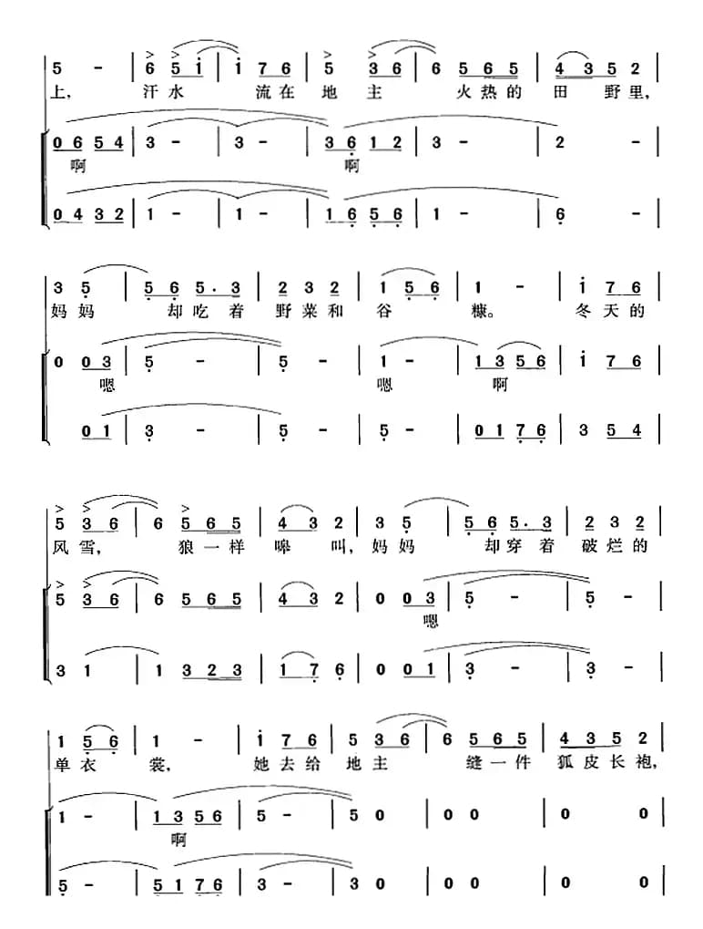 听妈妈讲那过去的事情（冯晓阳编合唱版）