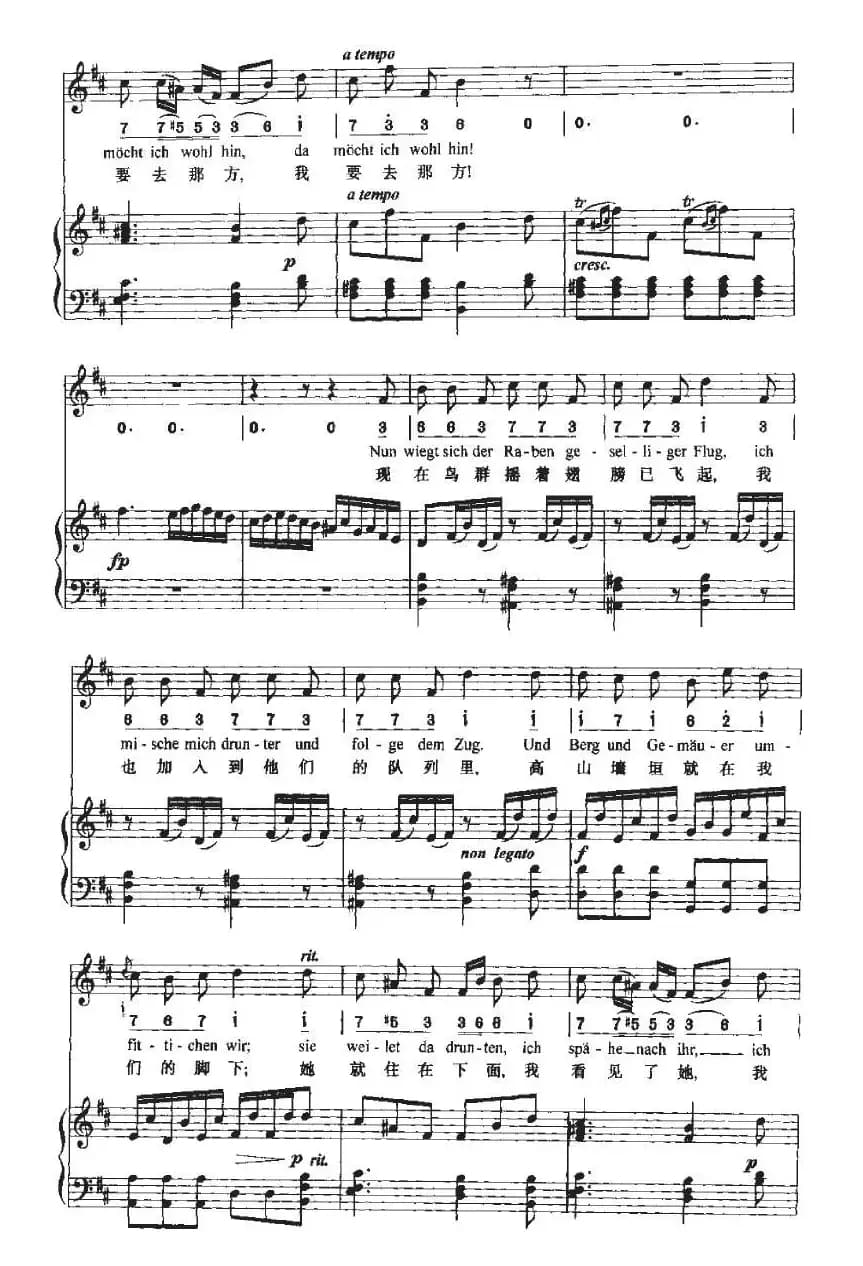 Sehnsucht（渴望 ）（中外文对照、正谱+简谱）