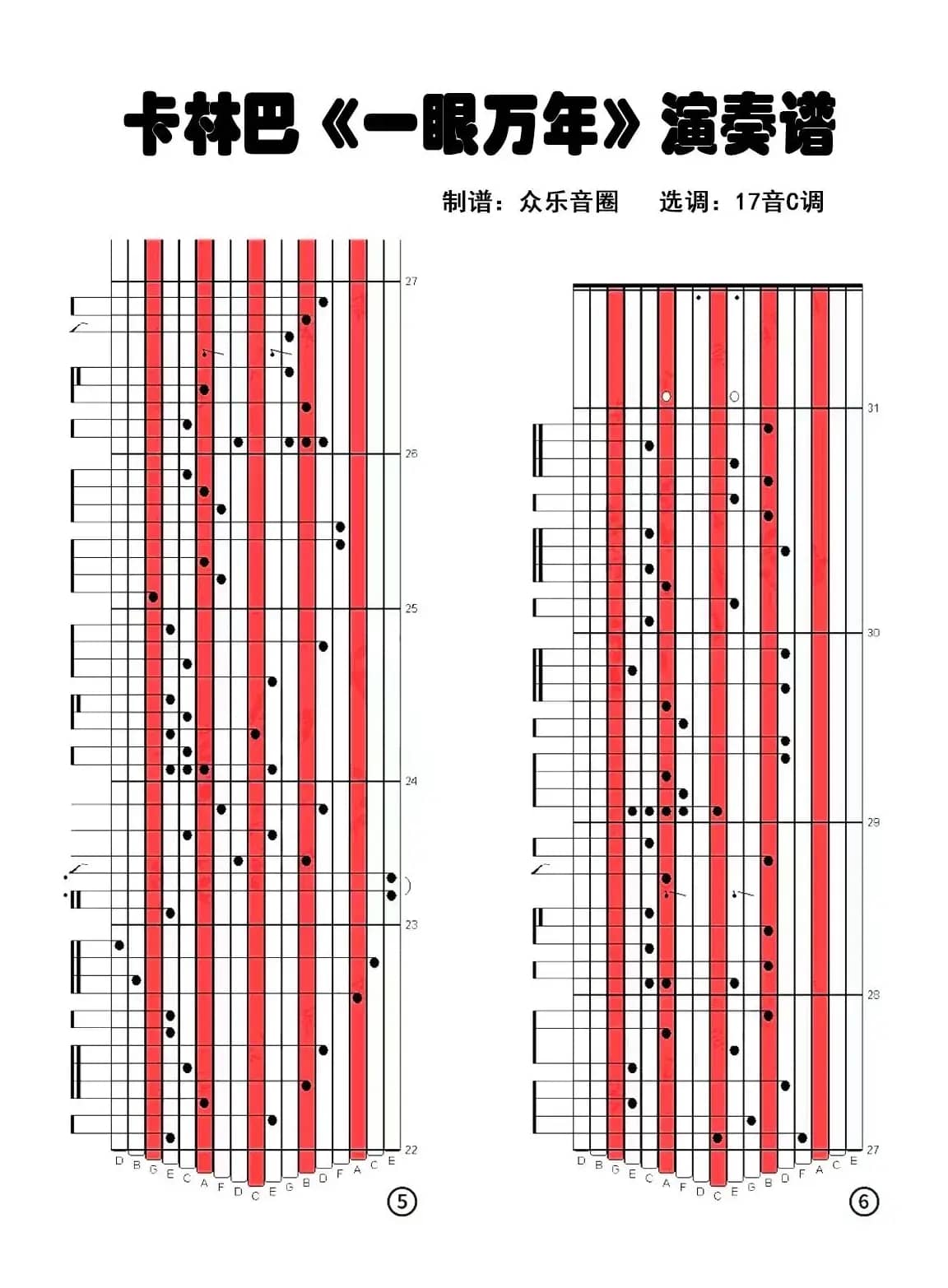 月半小夜曲（拇指琴卡林巴琴演奏谱）
