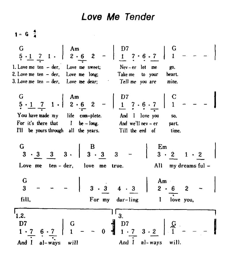 [美]Love Me Tender（真诚地爱我）