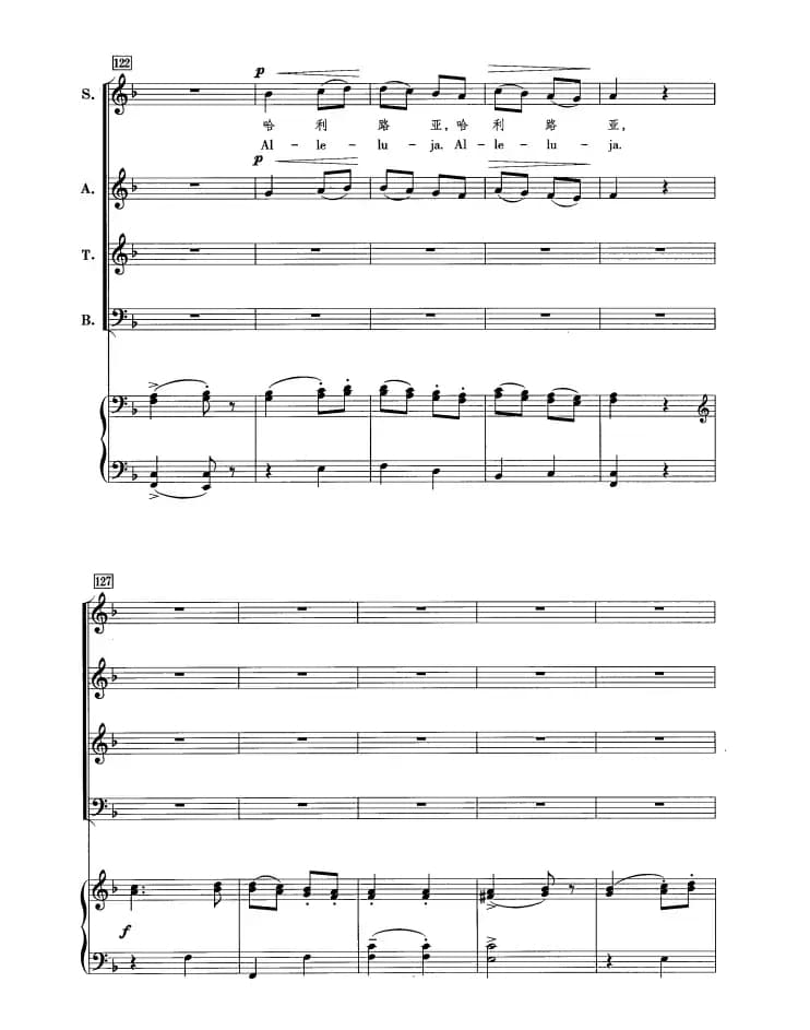 哈利路亚（正谱 合唱）