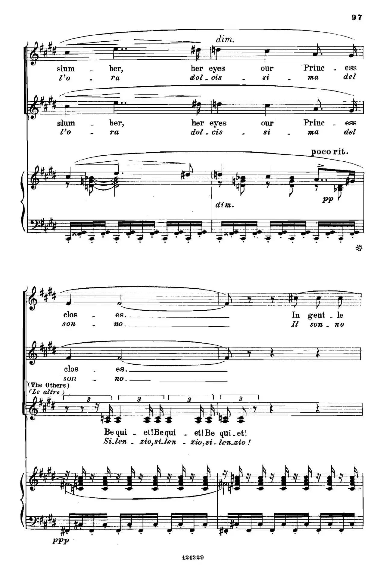 《图兰朵公主》三幕五场歌剧（英意双语）全谱（钢琴伴奏谱 P101——110）