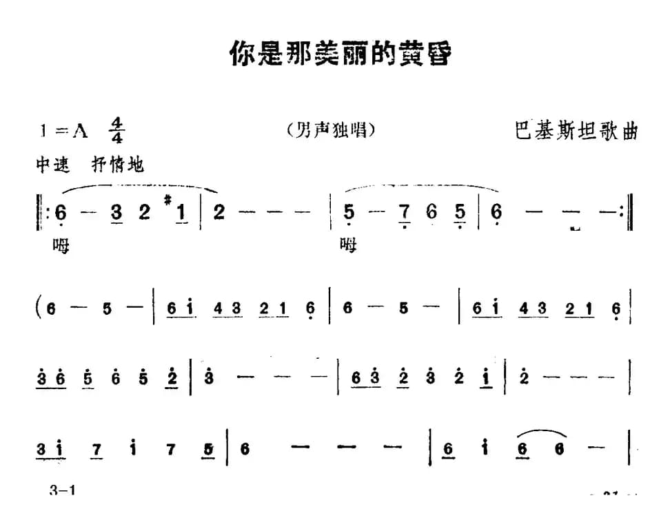 [巴基斯坦]你是那美丽的黄昏