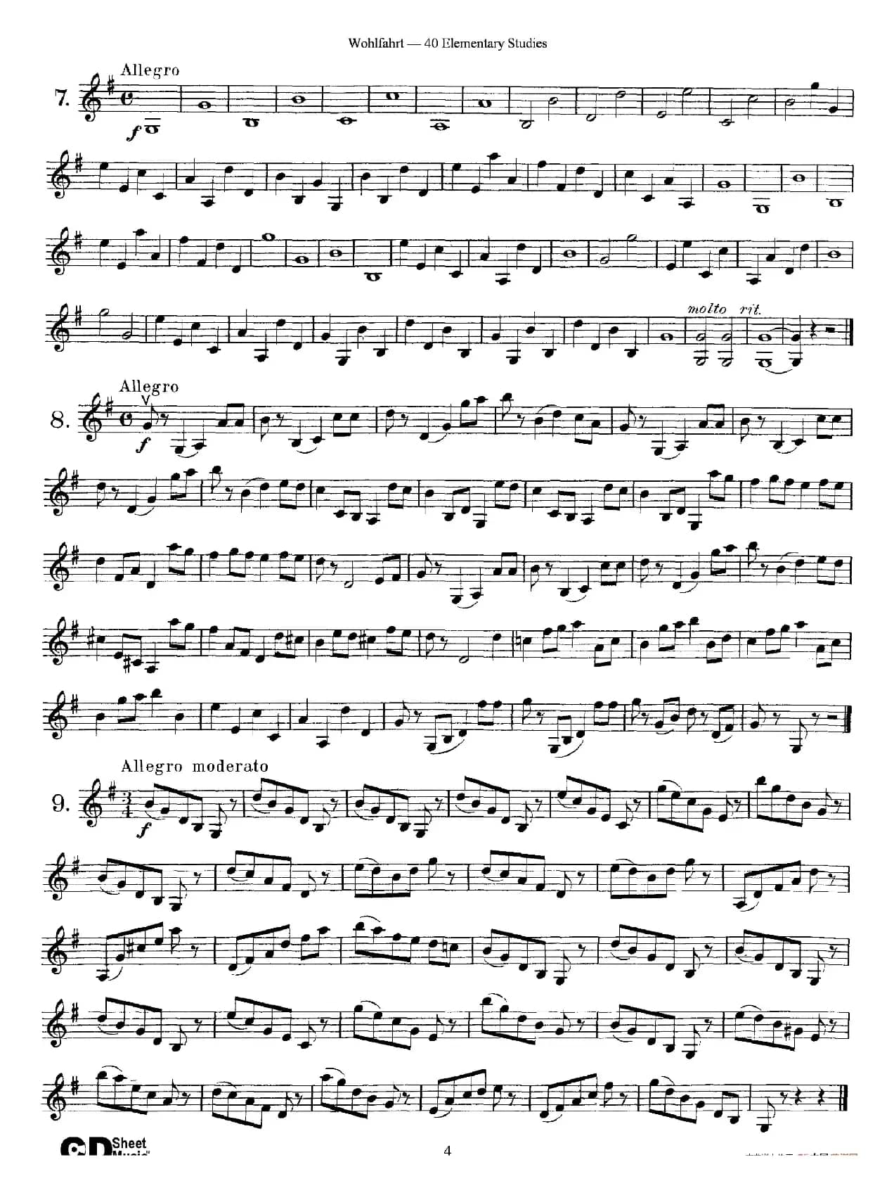 Wohlfahrt《40 Elementary Studies,Op. 54》(沃尔法特《40首小提琴练习曲》)