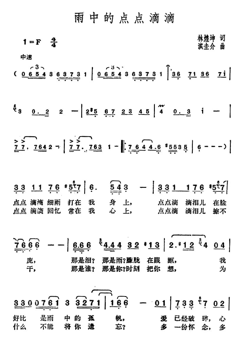 邓丽君演唱金曲:雨中的点点滴滴