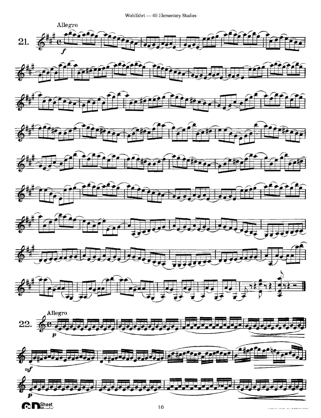 Wohlfahrt《40 Elementary Studies,Op. 54》(沃尔法特《40首小提琴练习曲》)