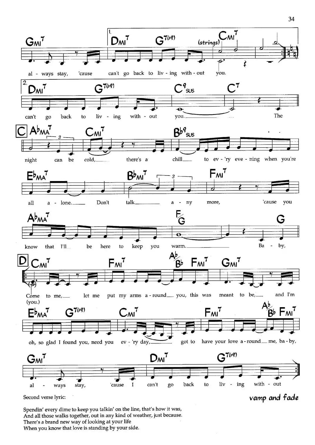 Baby,Come To Me（带和弦五线谱）