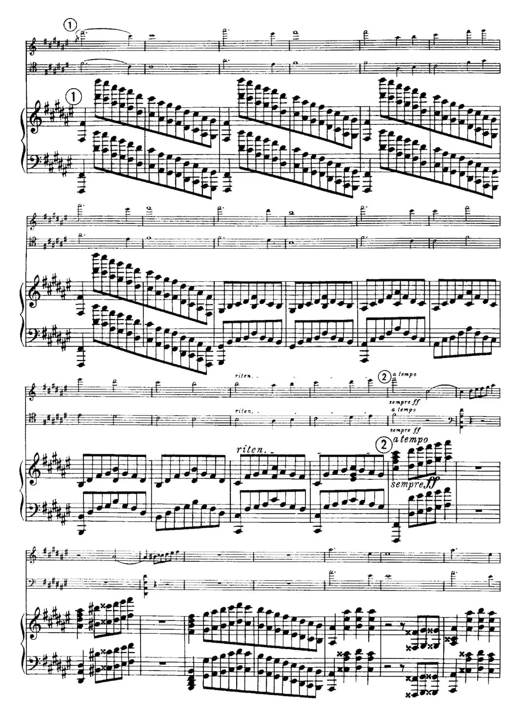 Franck《Piano Trio Op.1 No.1,F-sharp minor》(Ⅲ、小提琴+大提琴+钢琴伴奏)