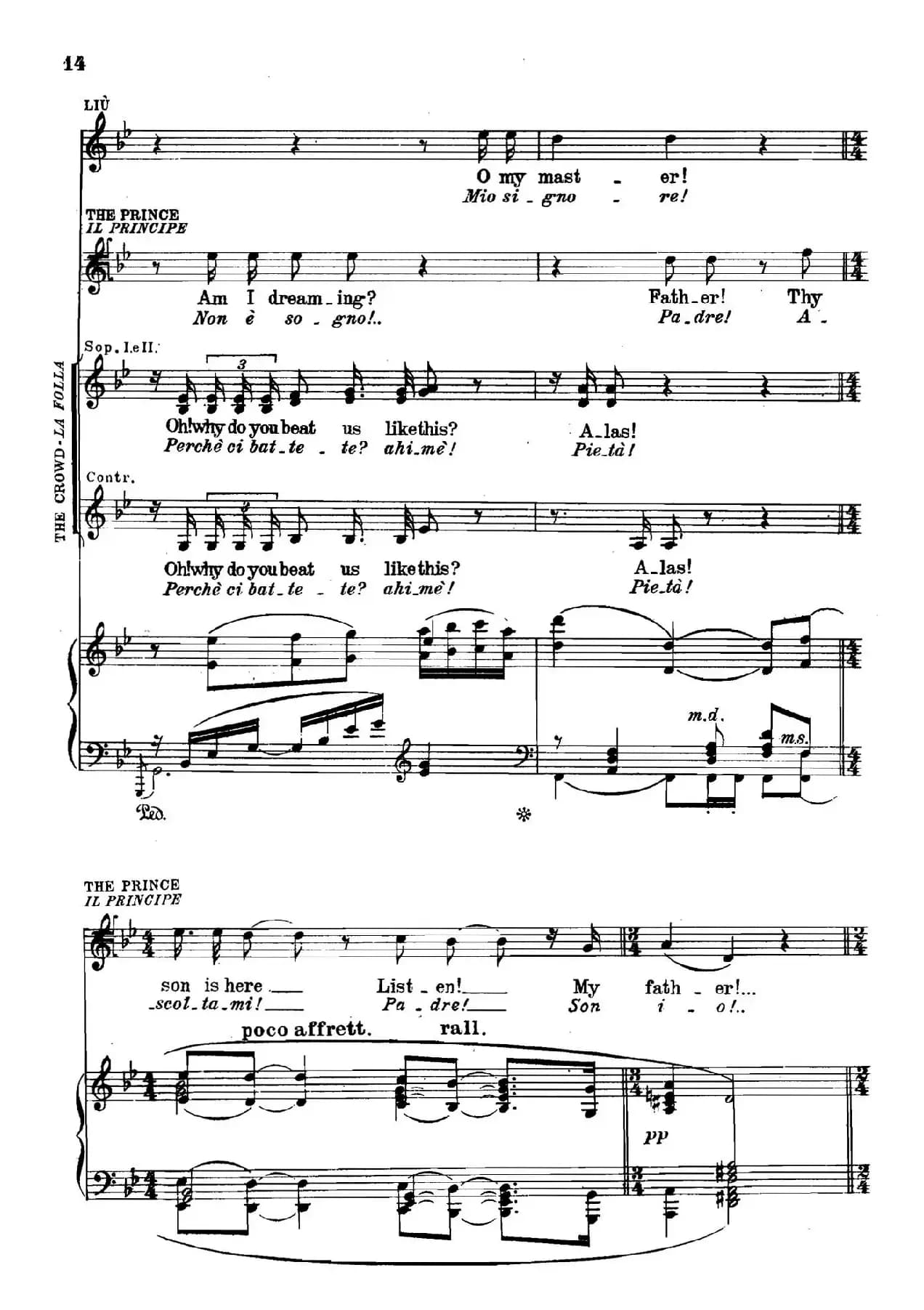 《图兰朵公主》三幕五场歌剧（英意双语）全谱（钢琴伴奏谱 P1——27）