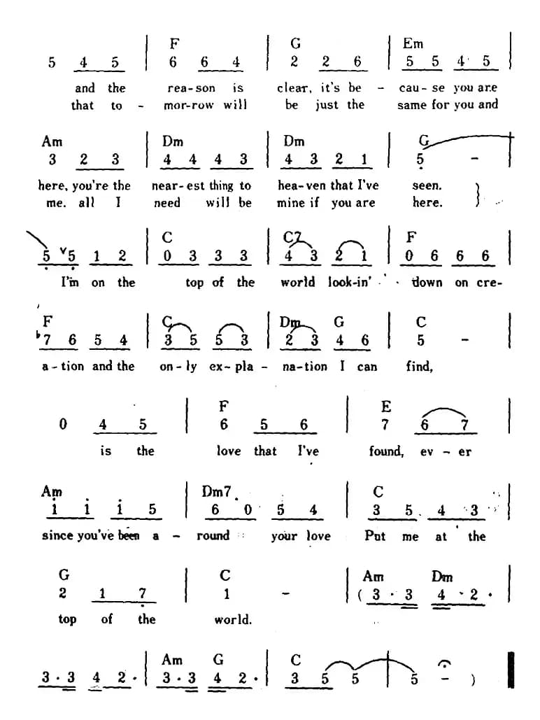 [美]Top Of The World（世界之巅、带和弦）