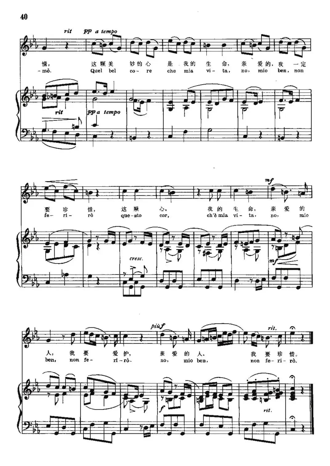 [意]这颗美妙的心（中外文对照、正谱）