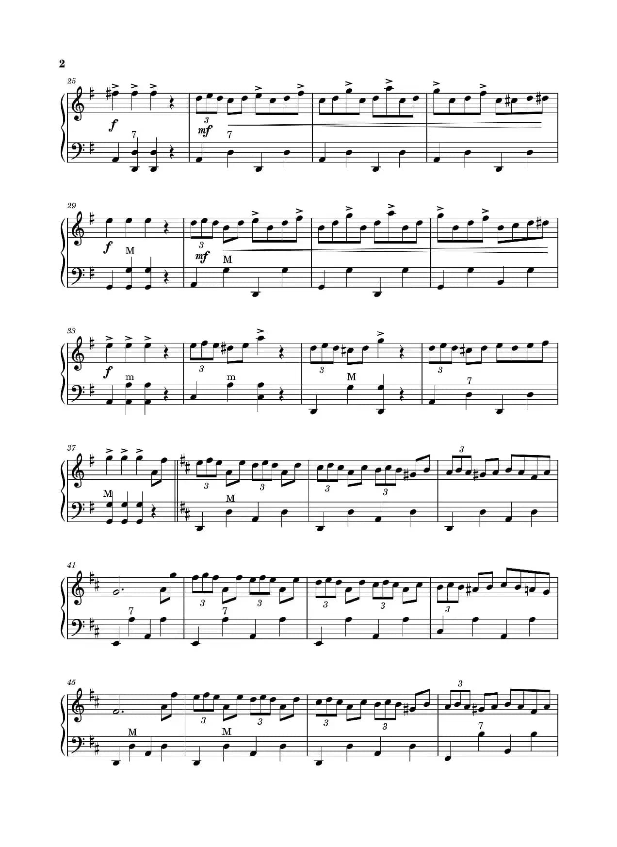 闪亮的叶子（手风琴五线谱高清版）